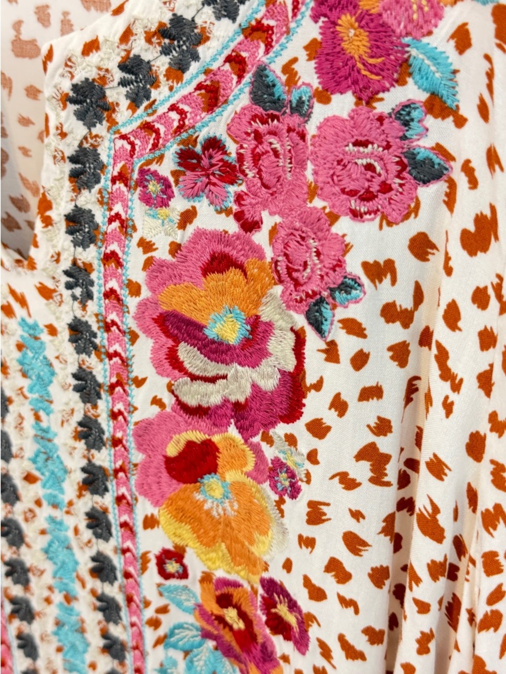 Savanna Jane Leopard-Print Tunic with Pink & Blue Embroidery - Picture 9 of 15